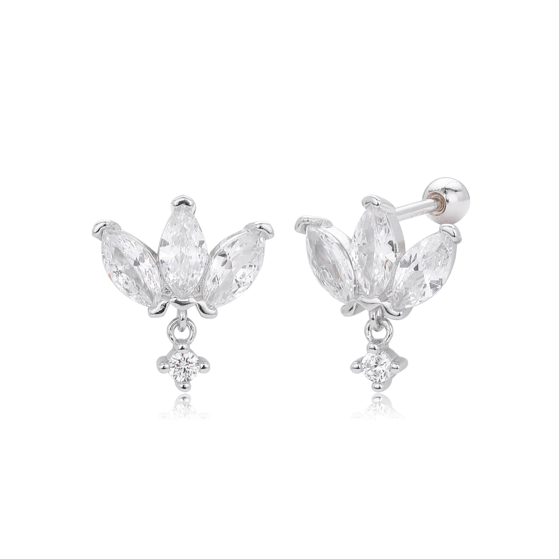 Damen Ohrhänger mit luxuriösem Zirkon-Besatz aus hochwertigem 925 Sterling Silber Shop Nory