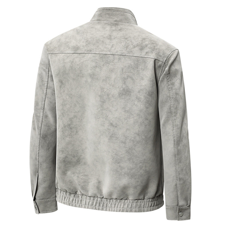Herren Modische Kunstlederjacke mit praktischen Taschen Shop Nory