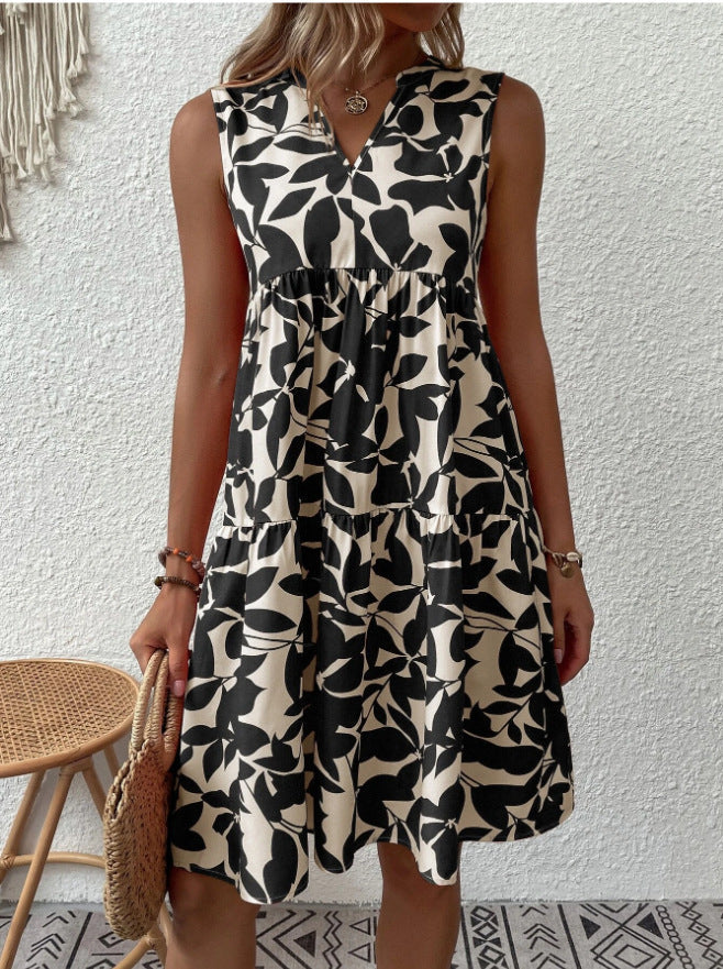 Damen Blumenkleid im lässigen A-Linien-Design
