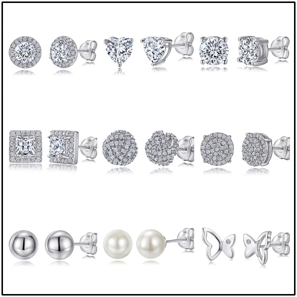 Damen Ohrringe mit quadratischem Zirkonia-Besatz Shop Nory