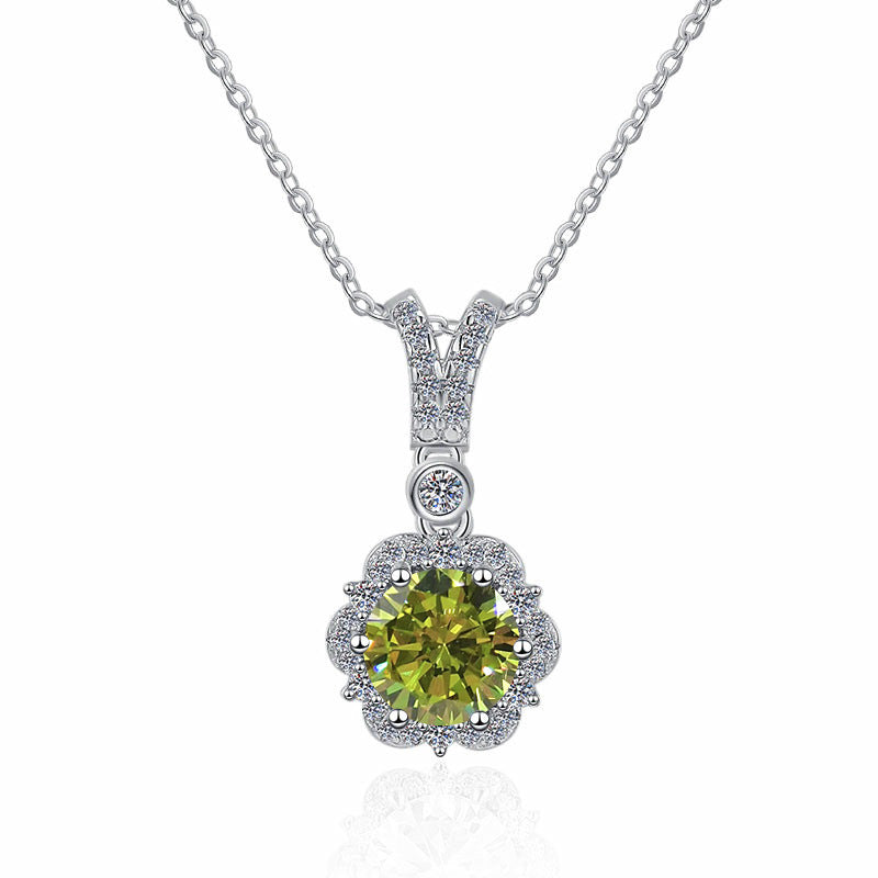 Damen Halskette mit elegantem Blumenanhänger und funkelndem Zirkonia Shop Nory