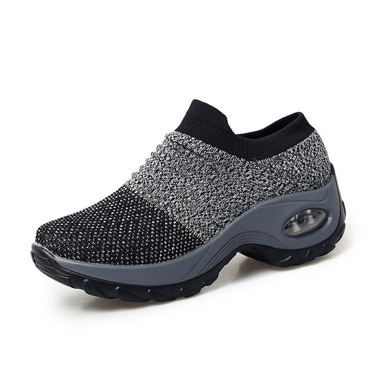 Damen Slip-On Strick-Sneaker mit sockenähnlichem Schaft und Luftkissen-Plateausohle Shopy Nory