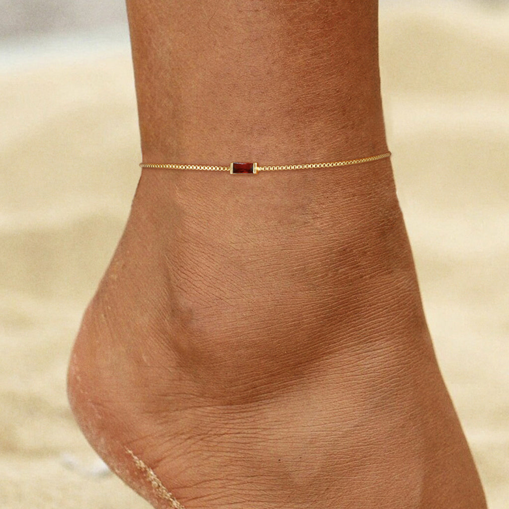Zierliches Armband mit Rechteckigem Zirkonia und Verlängerungskettchen