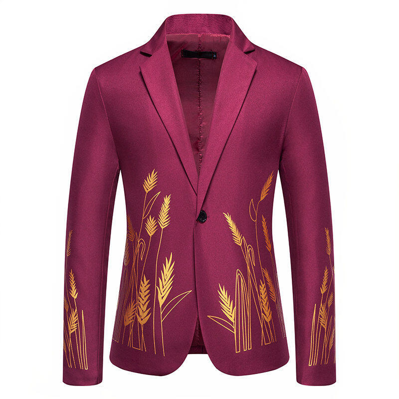 Herren eleganter Blazer mit floralen Stickereien