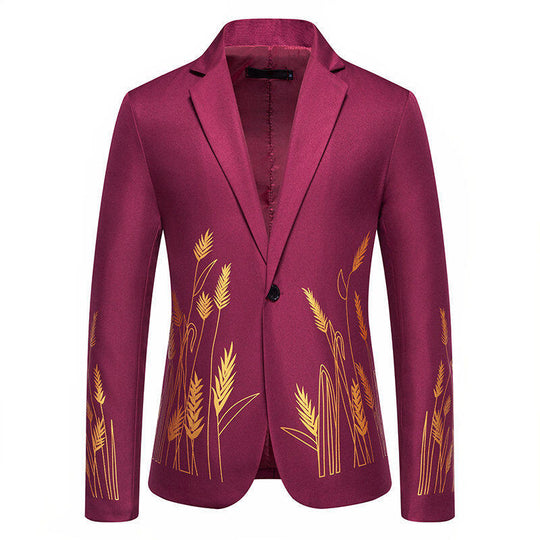 Herren eleganter Blazer mit floralen Stickereien