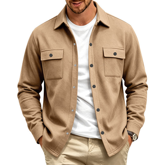 Herren Overshirt-Jacke mit Druckknopfleiste und aufgesetzten Brusttaschen Shop Nory