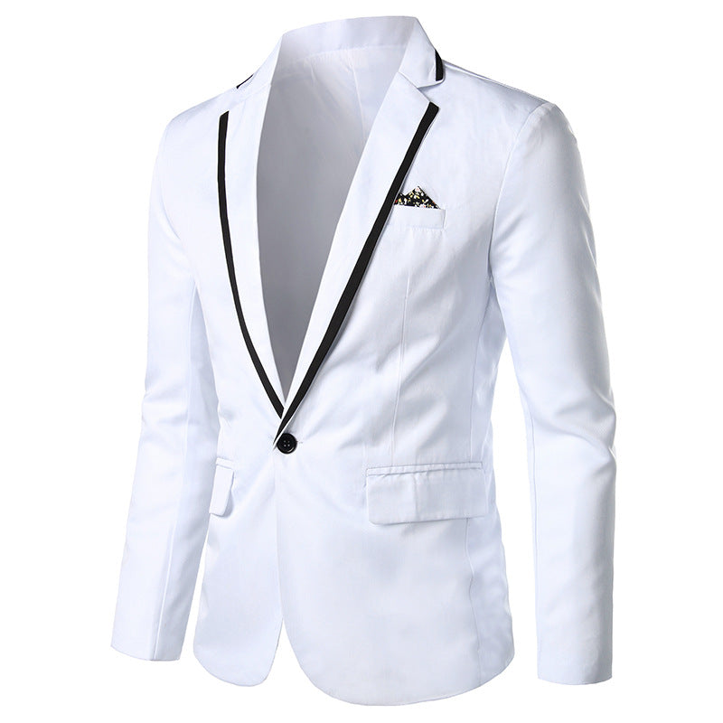 Herren Elegantes Smoking-Sakko mit kontrastpaspel, Schalkragen und Ein-Knopf-Verschluss Shop Nory