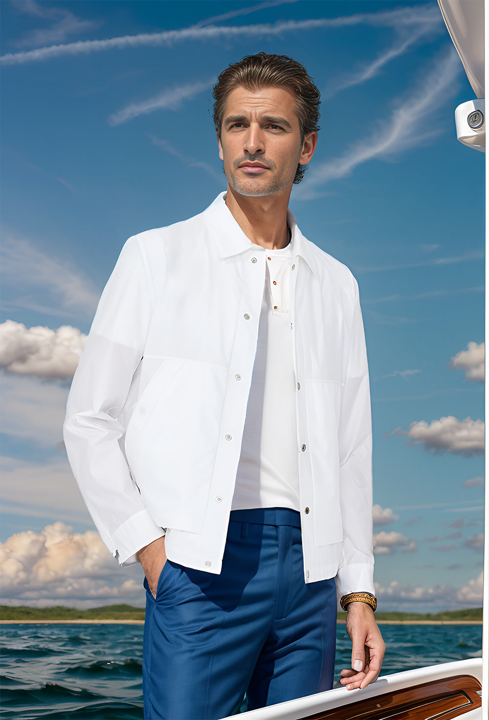 Herren leichte Sommerjacke mit innovativen Details