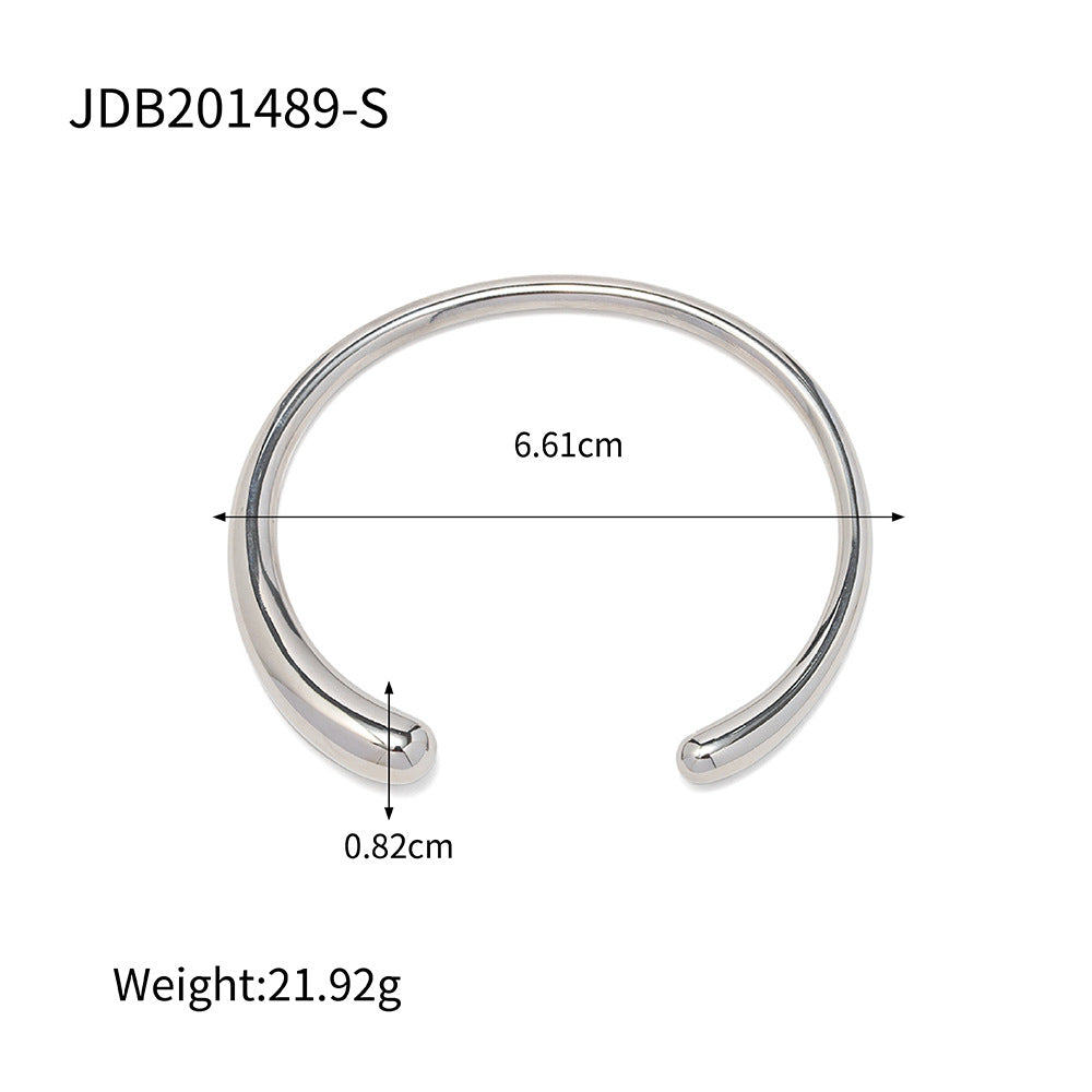 Damen Offenes Armband mit elegantem, geschwungenem Design aus hypoallergenem Edelstahl Shop Nory