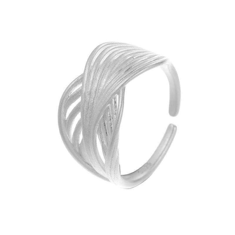 Damen Offener Ring mit kunstvollem, geschwungenem Design Shop Nory