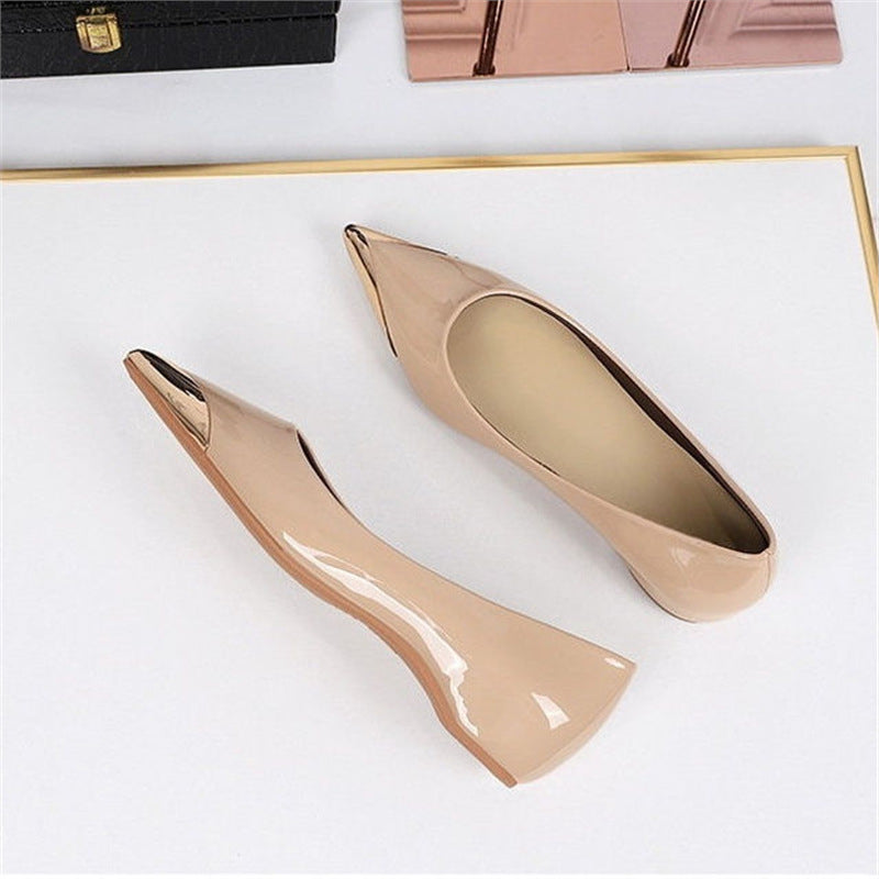 Damen Spitz zulaufende Ballerinas mit Leopardenmuster und metallischer Zehenkappe Shop Nory