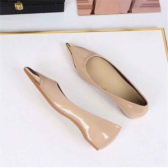 Damen Spitz zulaufende Ballerinas mit Leopardenmuster und metallischer Zehenkappe Shop Nory