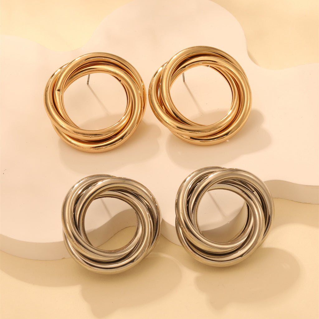 Damen Hängende Ohrringe mit elegantem, geschwungenem Ringdesign Shop Nory