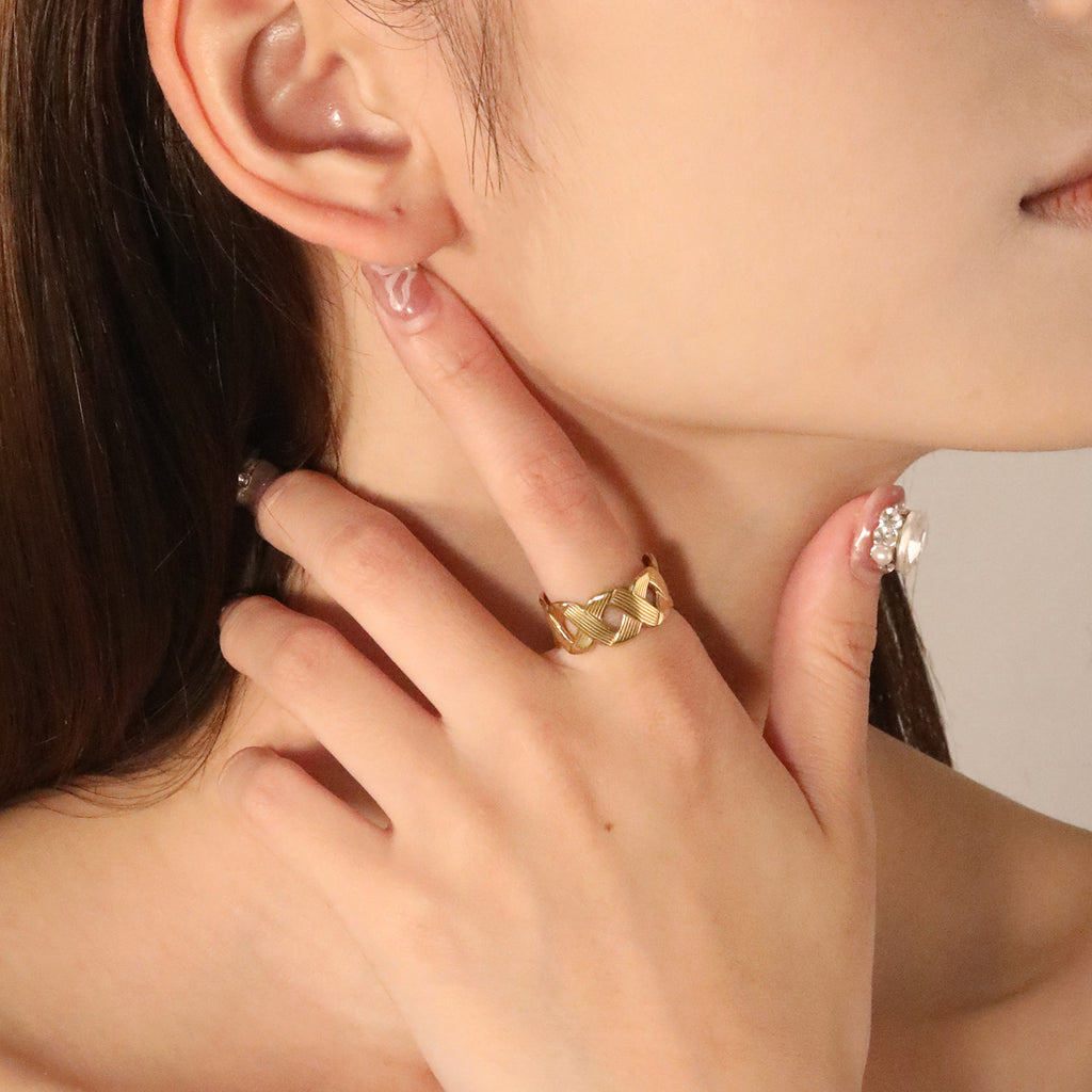 Damen offener Ring mit kunstvollem Design und anpassbarer Größe Shop Nory