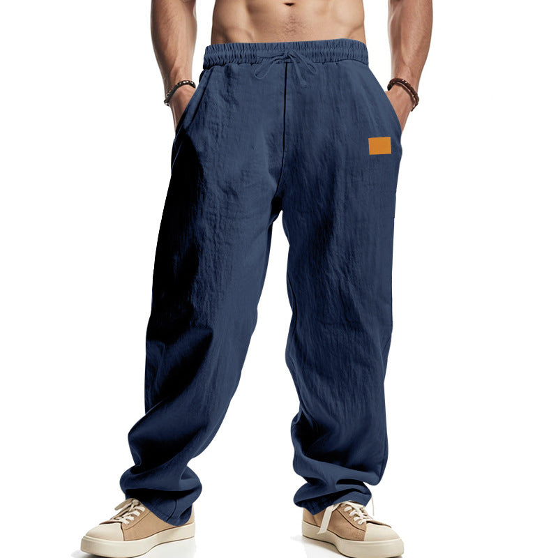 Herren lässige Leinenhose mit elastischem Bund und großzügigen Seitentaschen ShopNory