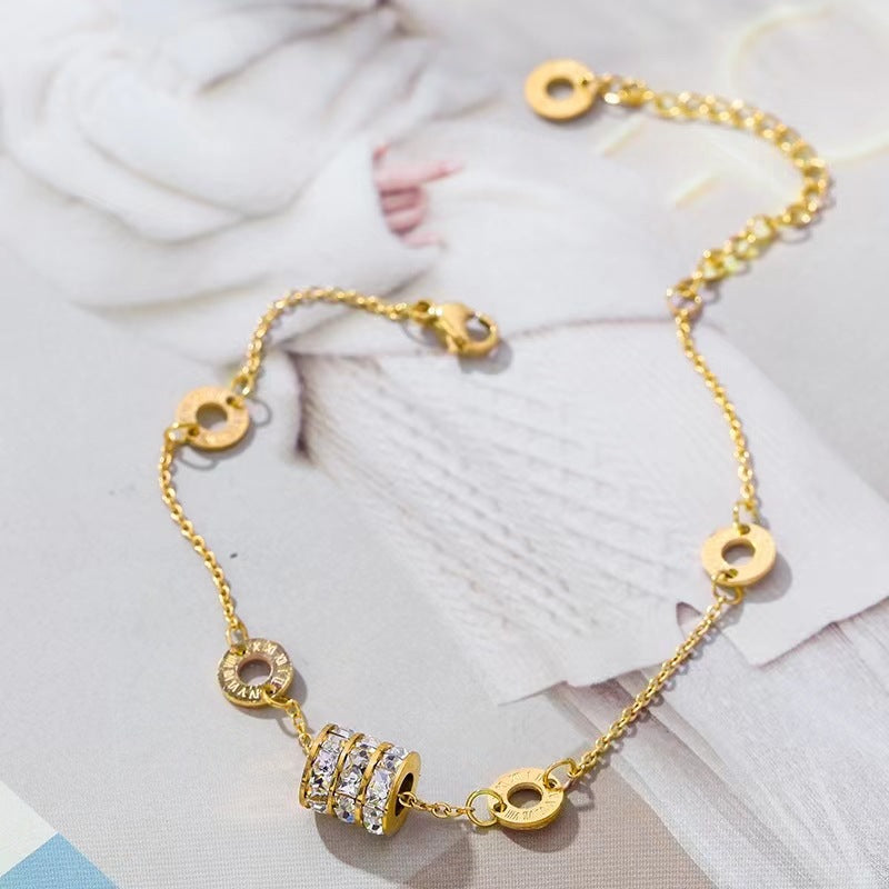 Damen Glitzernde Kristall-akzentuierte Kettenarmband Shop Nory