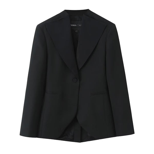 Damen Maßgeschneiderter Ein-Knopf-Blazer mit extra weitem Schalkragen und schmaler Silhouette Shop Nory