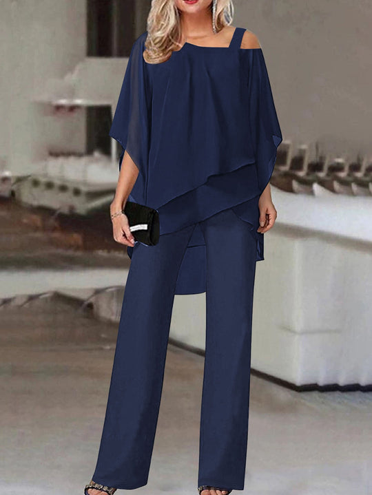 Damen Lagenbluse mit One-Shoulder-Trägern und asymmetrischem Volant-Saum Shop Nory