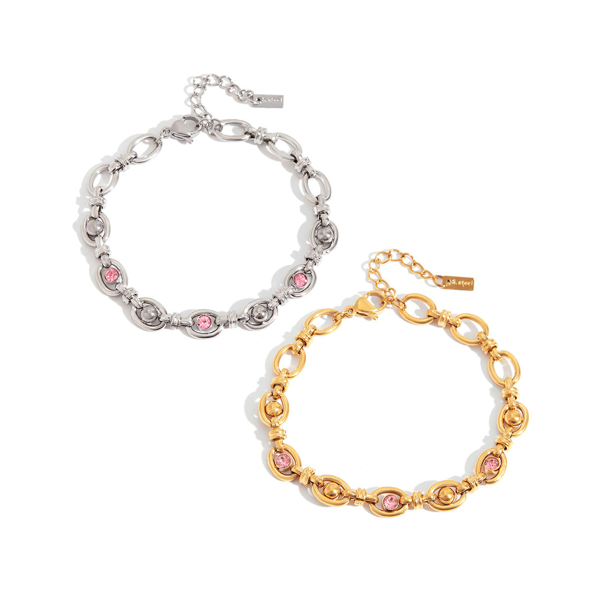 Damen Edelstahl Armband mit bunten Zirkonia-Steinen Shop Nory