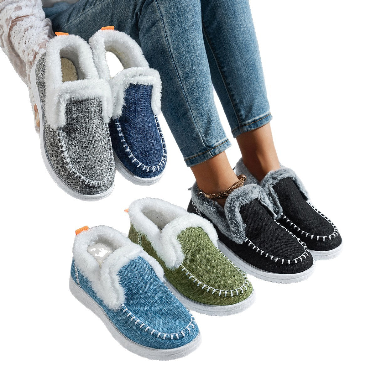 Damen Bequeme und kuschelig gefütterte Sneaker Shopnory