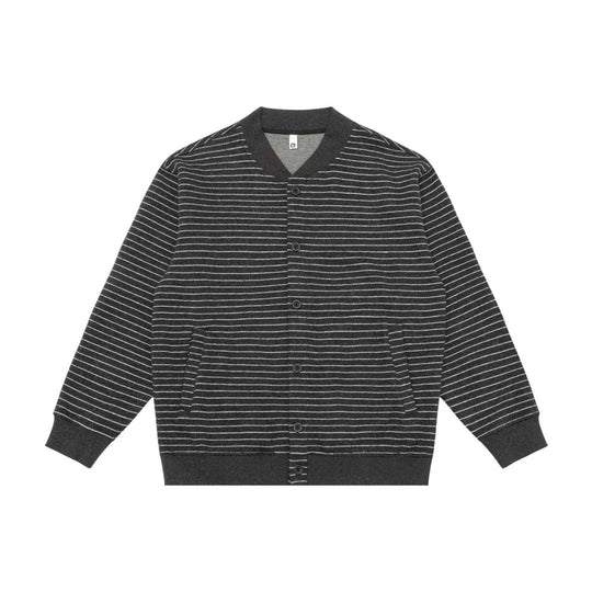 Herren Gestreifte Strick-Cardigan-Jacke mit V‑Ausschnitt und gerippten Bündchen Shop Nory