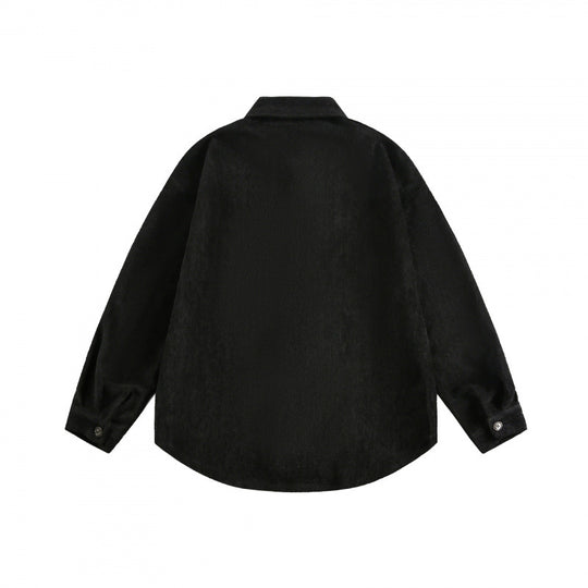 Unisex Oversize Samt-Hemdjacke mit Brusttasche und durchgehender Knopfleiste Shop Nory