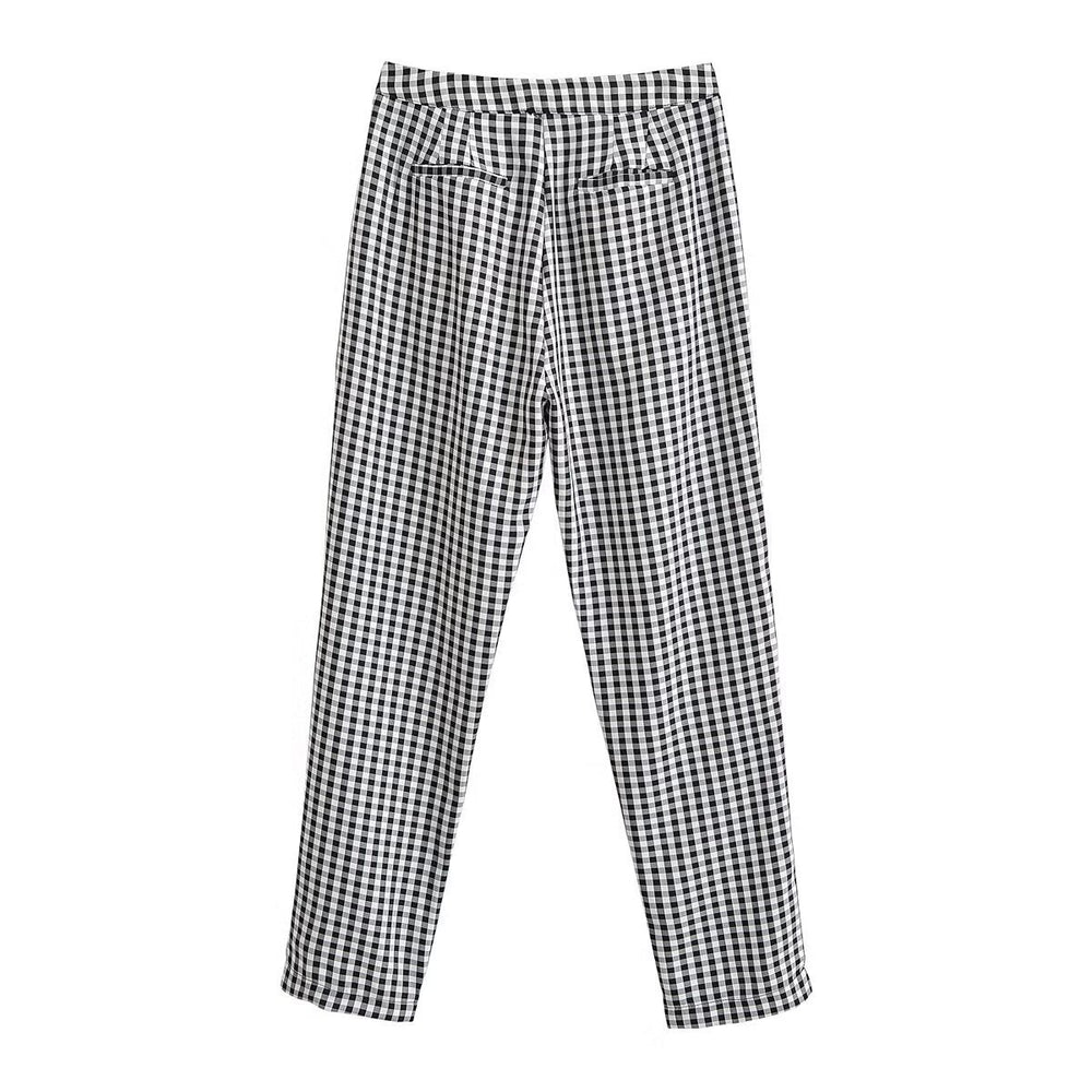 Damen karierten Hose mit lockerem Schnitt