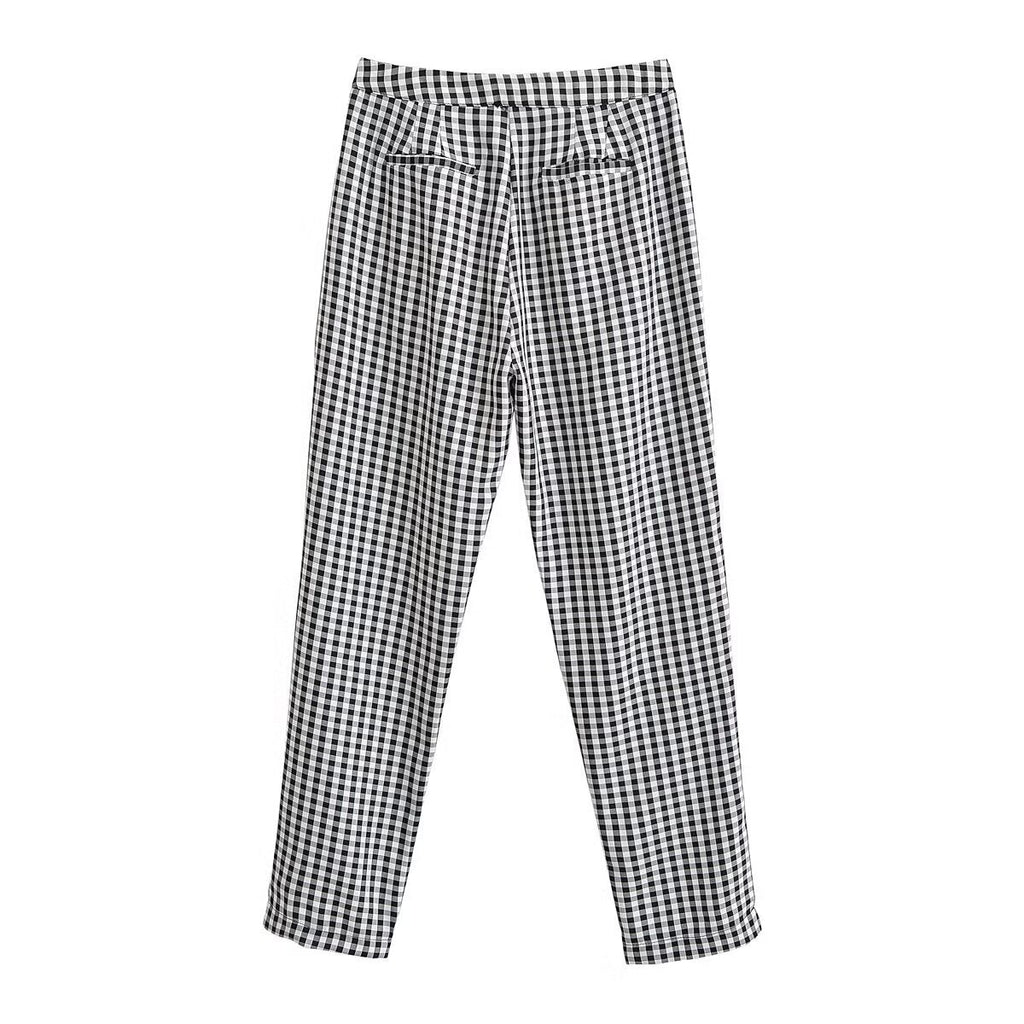Damen karierten Hose mit lockerem Schnitt