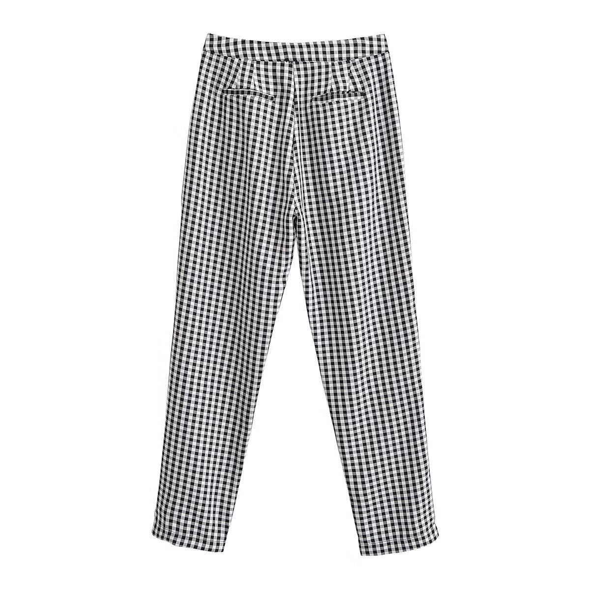 Damen karierten Hose mit lockerem Schnitt