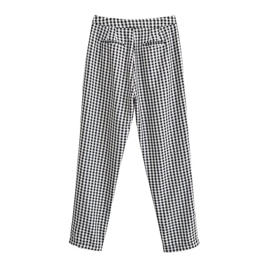 Damen karierten Hose mit lockerem Schnitt