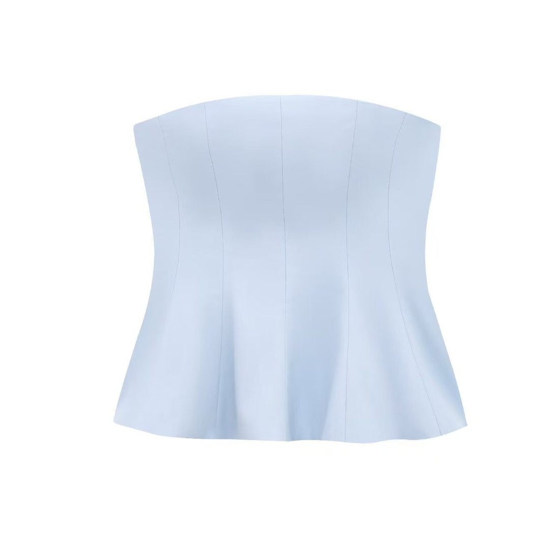 Damen Bustier-Oberteil mit figurformendem Schnitt und elegantem Plissee