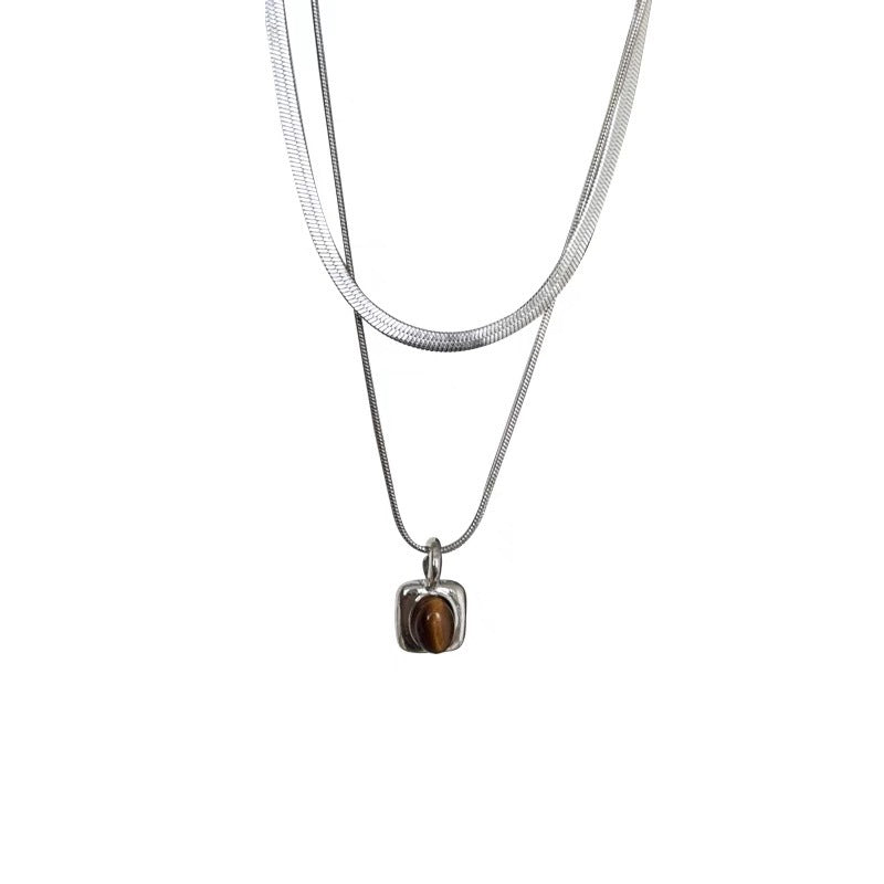 Damen Halskette mit elegantem geometrischen Anhänger und hochwertiger Silberkette Shop Nory