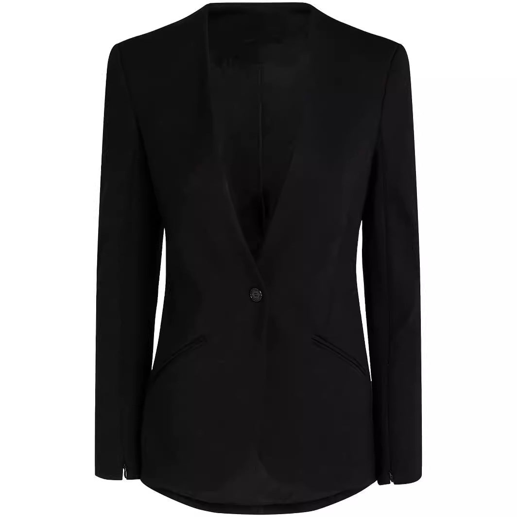 Damen Cape-Ärmel Tailoring-Blazer mit taillierter Silhouette und ausgestellter Hose mit Beinschlitz Shop Nory