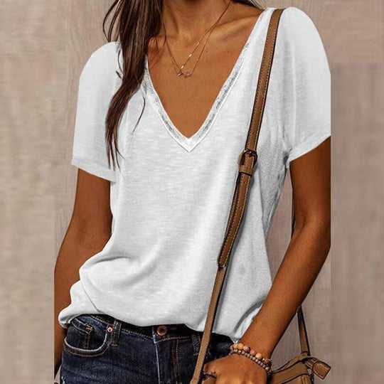 Damen V-Ausschnitt T-Shirt