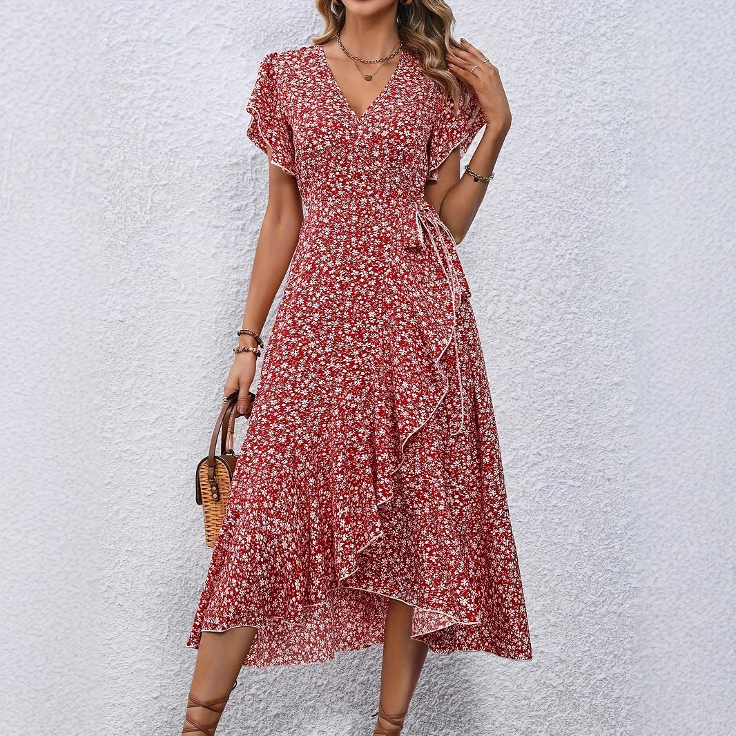 Damen Wickelkleid mit floralem Muster