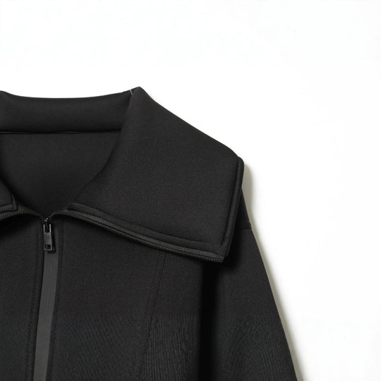 Damen Gekürzte strukturierte Jacke im Neopren‑Look mit weitem Schalkragen Shop Nory