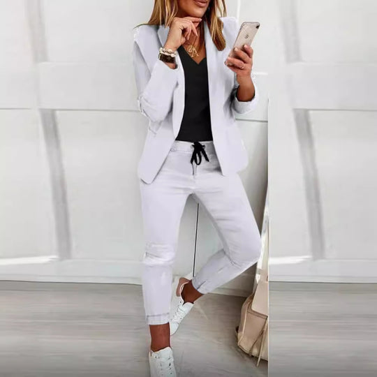 Damen nan zweiteiliges Blazer-Jogger-Set mit tailliertem Blazer und elastischer Bundhose Shop Nory
