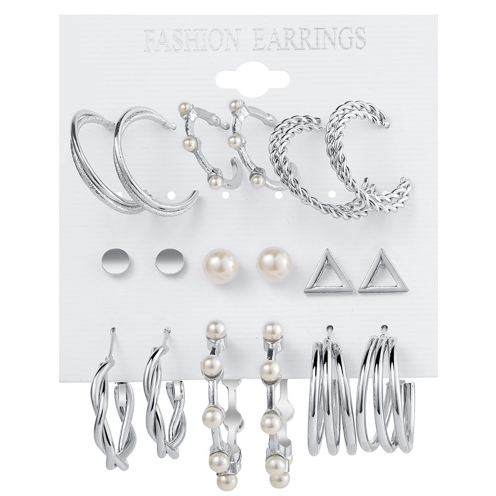 Damen Ohrschmuck Set mit eleganten Perlen- und Herzmotiven Shop Nory