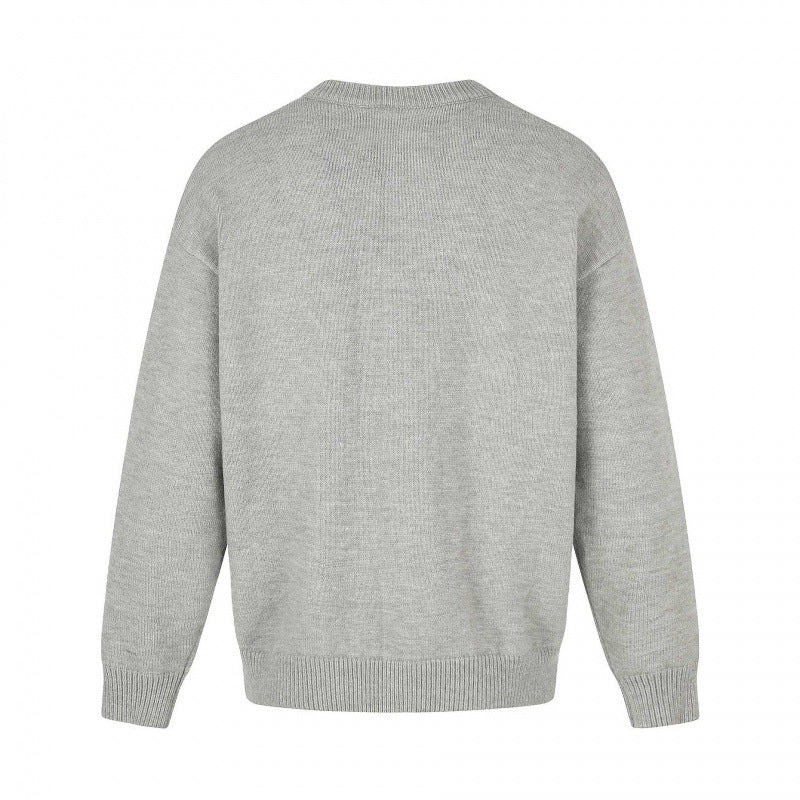 Unisex Boxy-Strickcardigan mit Rundhalsausschnitt und durchgehender Knopfleiste Shop Nory