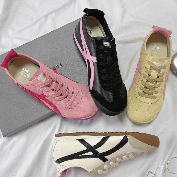 Damen Sneakers aus hochwertigem Wildleder mit modischen Akzenten Shopnory