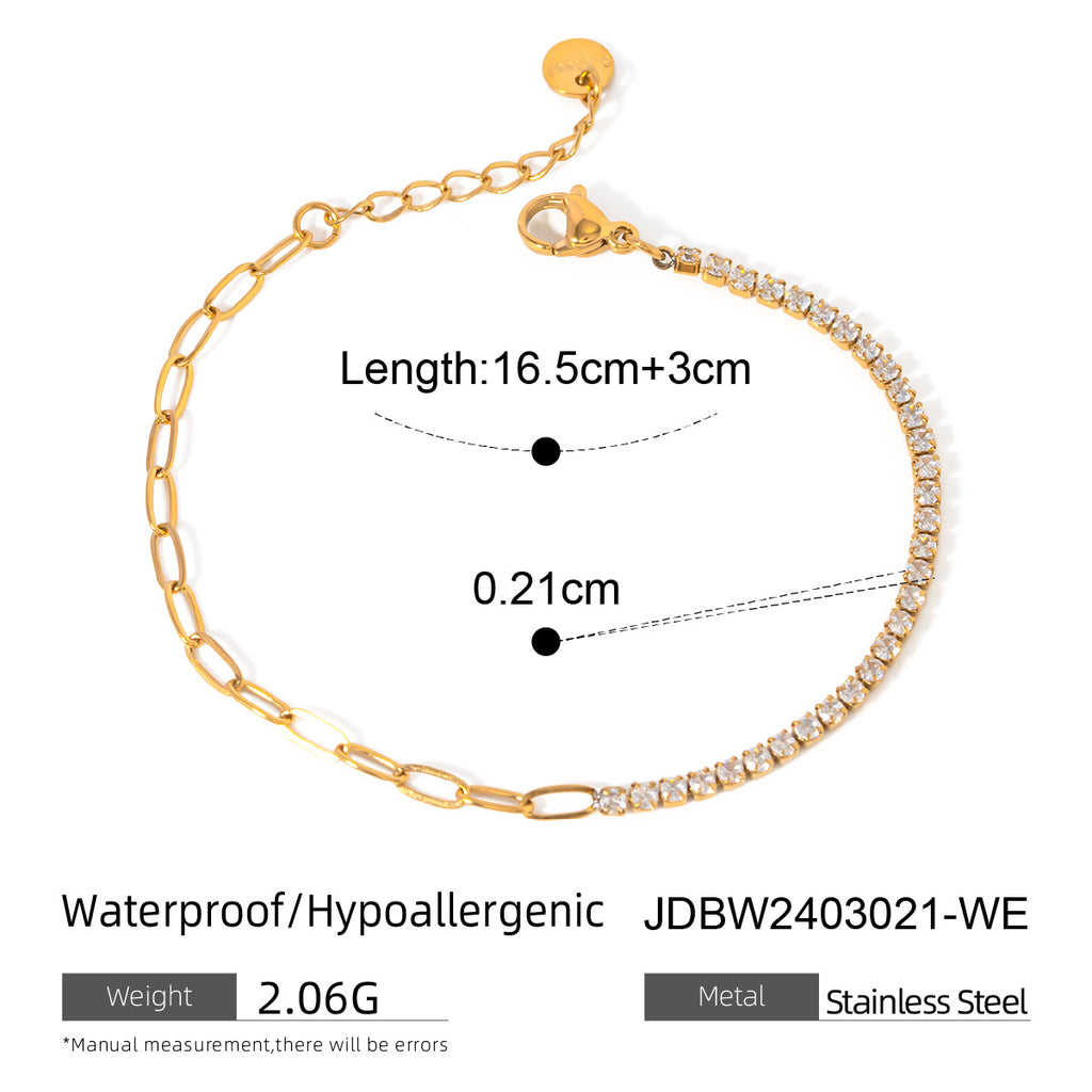 Damen Armband mit funkelndem Zirkonia und hypoallergenem Edelstahl Shop Nory