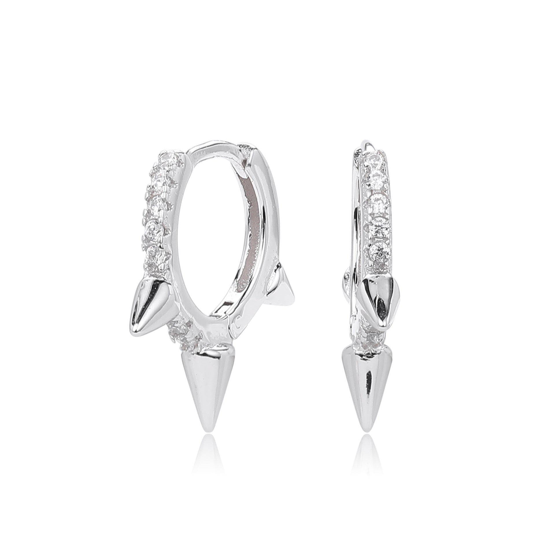 Damen Ohrringe mit spitzem Design und funkelnden Zirkonen Shop Nory