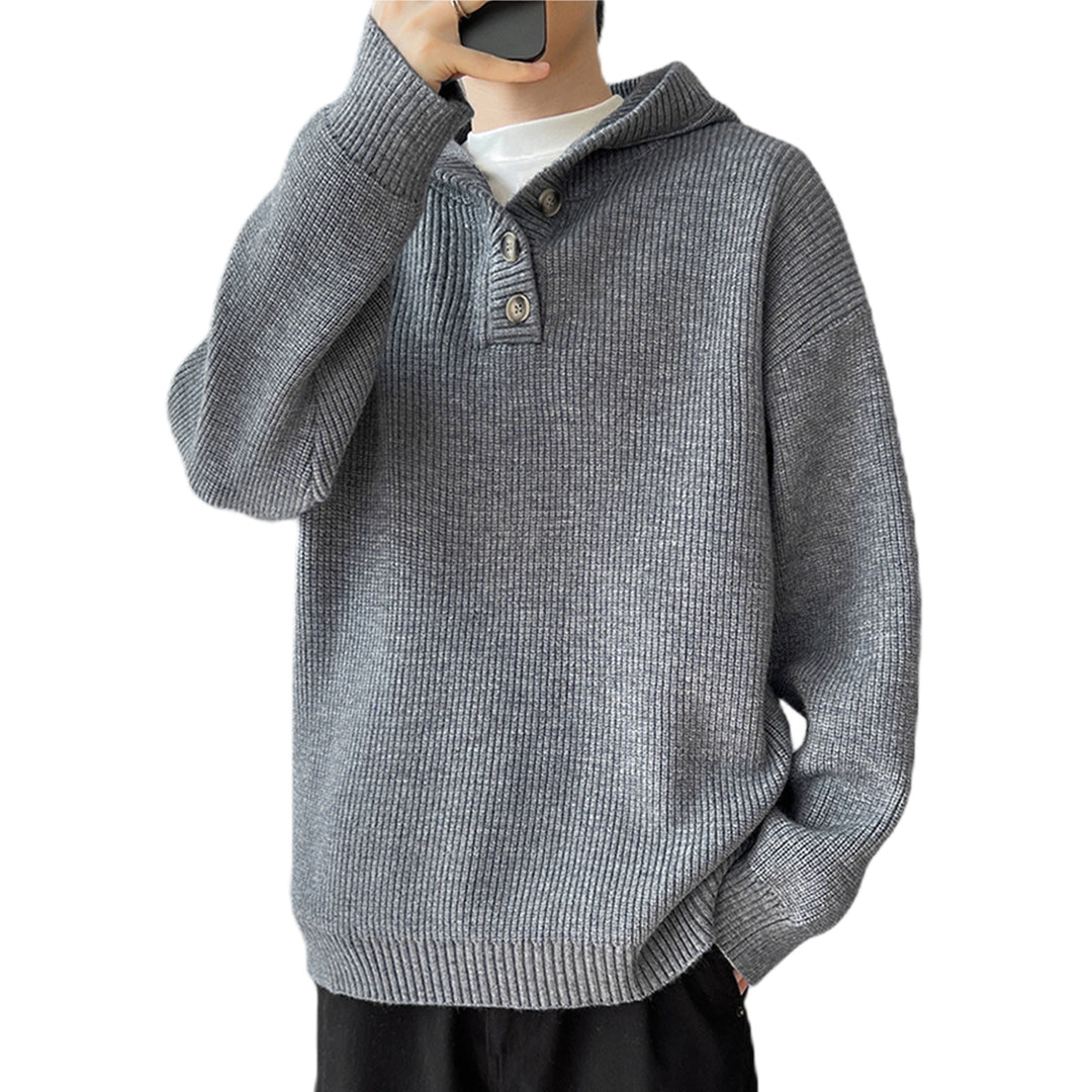 Herren Gemütlicher Hoodie mit Knopfdetails und Rippenstruktur Shop Nory