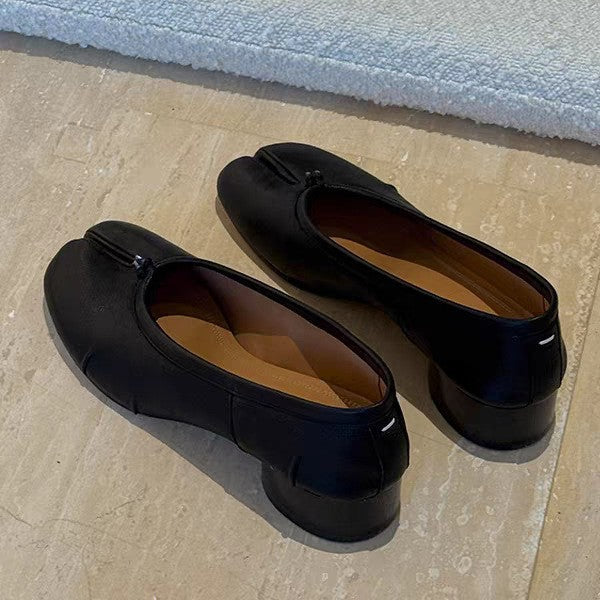 Damen Ballerinas mit spezieller Zehenöffnung und komfortablem Blockabsatz