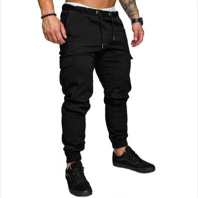 Herren taillierter Cargo-Jogger mit elastischem Bund, Kordelzug und aufgesetzten Taschen Shop Nory
