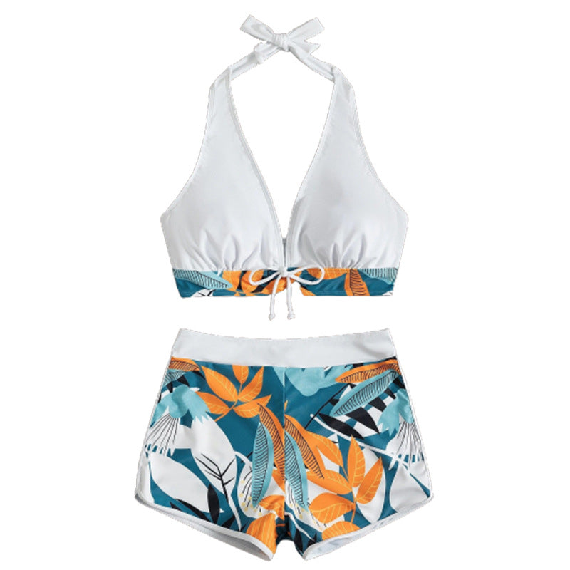 Damen Bikini-Set mit floralem Muster und herausnehmbarem Push-Up-BH