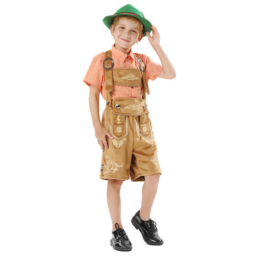 Unisex nan traditionelles Kinder Trachten-Set Lederhose mit Stickerei und kariertem Hemd Shop Nory