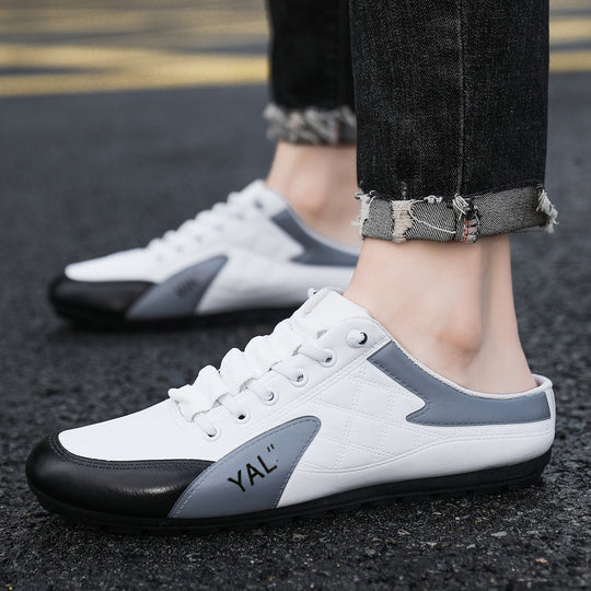 Herren Slipper-Sneaker im Mule-Design mit dekorativer Schnürung und gesteppter Kunstleder-Optik Shop Nory
