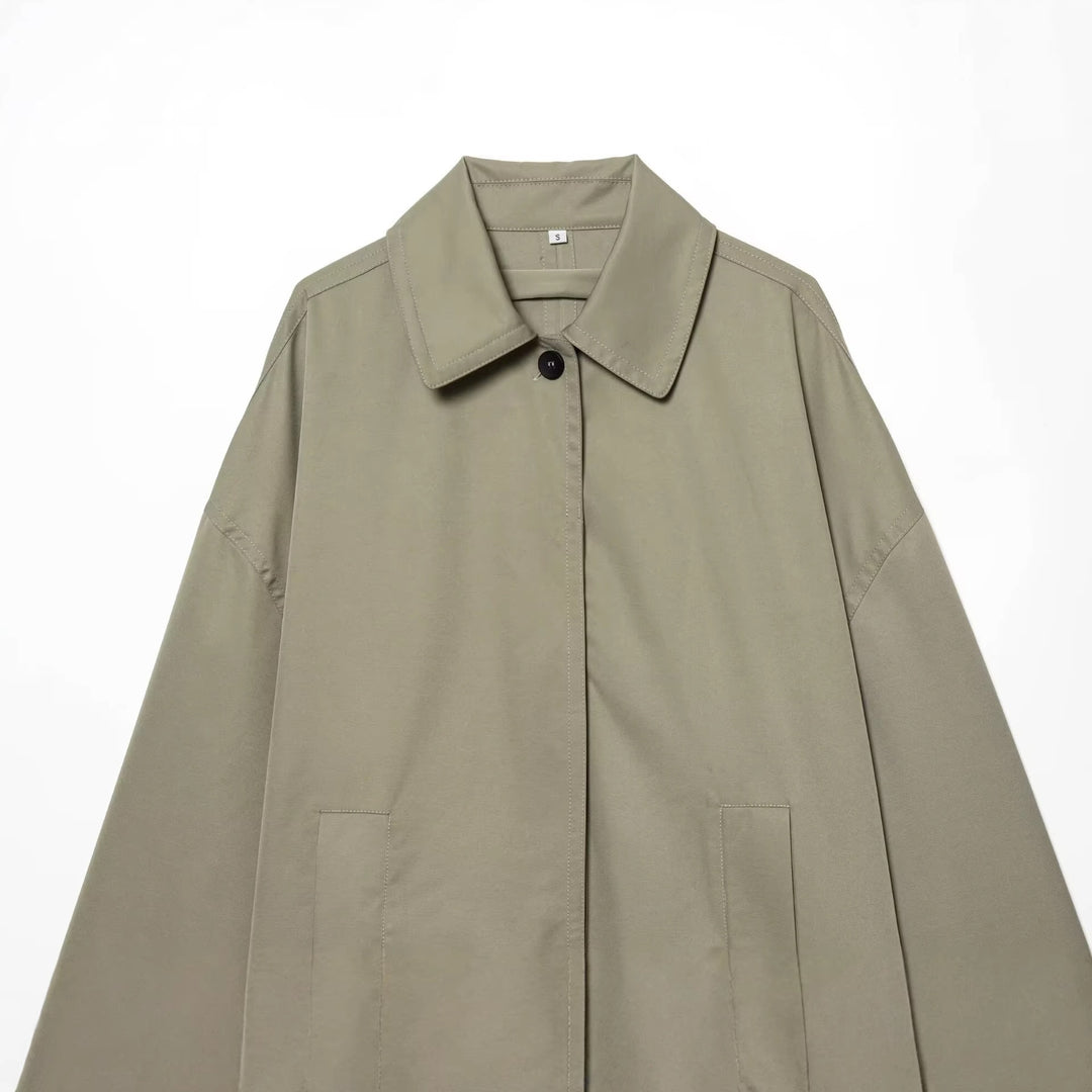 Damen Weitgeschnittener Cape‑Mantel mit verdeckter Knopfleiste und aufgesetzten Taschen Shop Nory