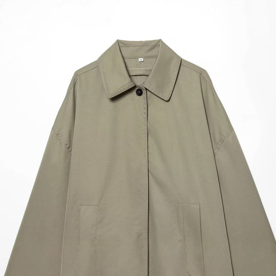 Damen Weitgeschnittener Cape‑Mantel mit verdeckter Knopfleiste und aufgesetzten Taschen Shop Nory